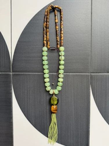 Намисто подовжене з оніксу та тигрового ока