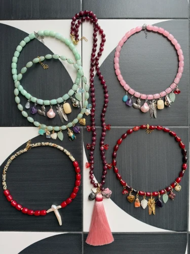 Long Rubellite Tassel Necklace